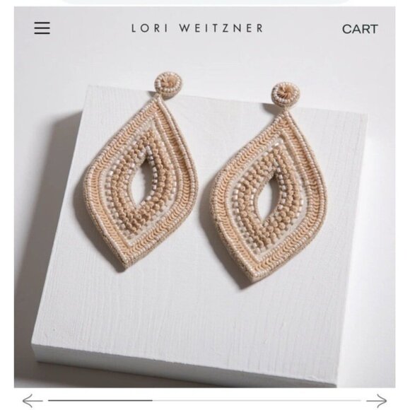 Lori Weitzner Women's Dune Classic Embroidered Beaded Sequins Devi Earrings NWOT - Picture 1 of 8